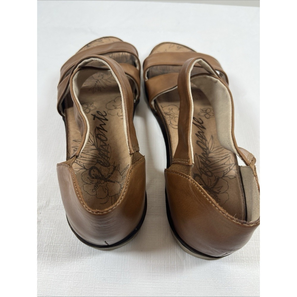 Remonte Womens 40/8.5 Gizella Leather Sandal Brown Slip On Shoes Comfort Summer - Picture 7 of 14